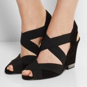 Tory Burch Black Debbie Wedge